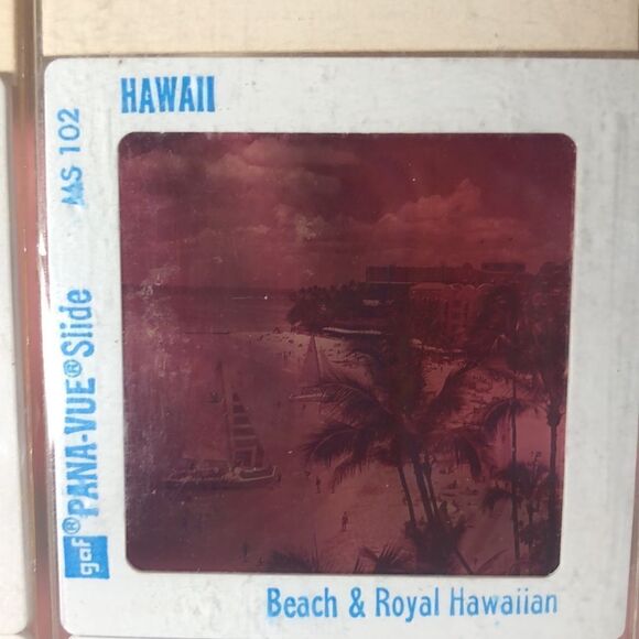 NWT Aloha! Hawaiian 🌺 GAF Slides 1970s Waikiki Diamond Head 🏖 🥥 🏊🏻‍♀️ Fab! - Picture 8 of 17